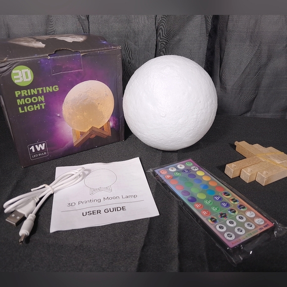 Home Kids Night Light 3D NASA Moon Colorful LED Dorm Bedroom Home Lanterns Light - Picture 3 of 15